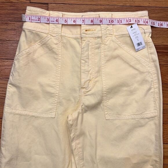 NWT Joie Mirenda Slim Crop Cargo Pants in pastel yellow Size 4 - Picture 7 of 9